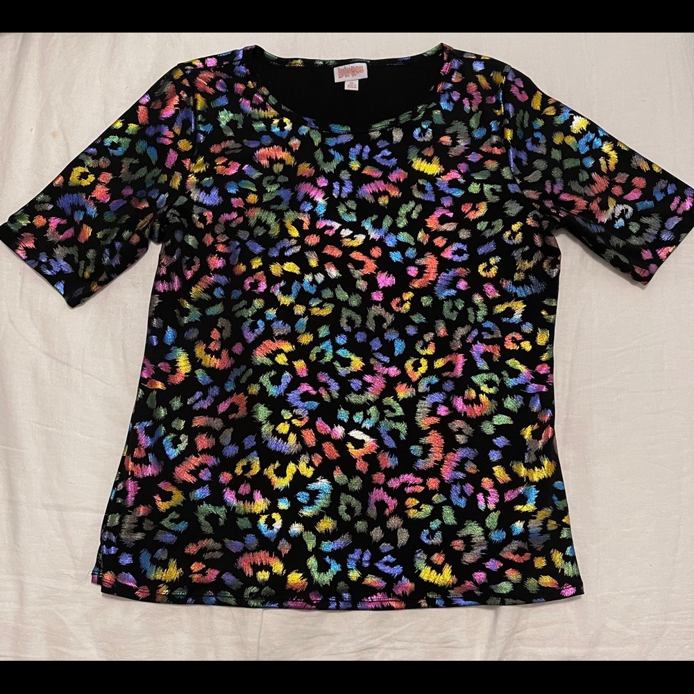 LuLaRoe Gigi Rainbow Leopard Print